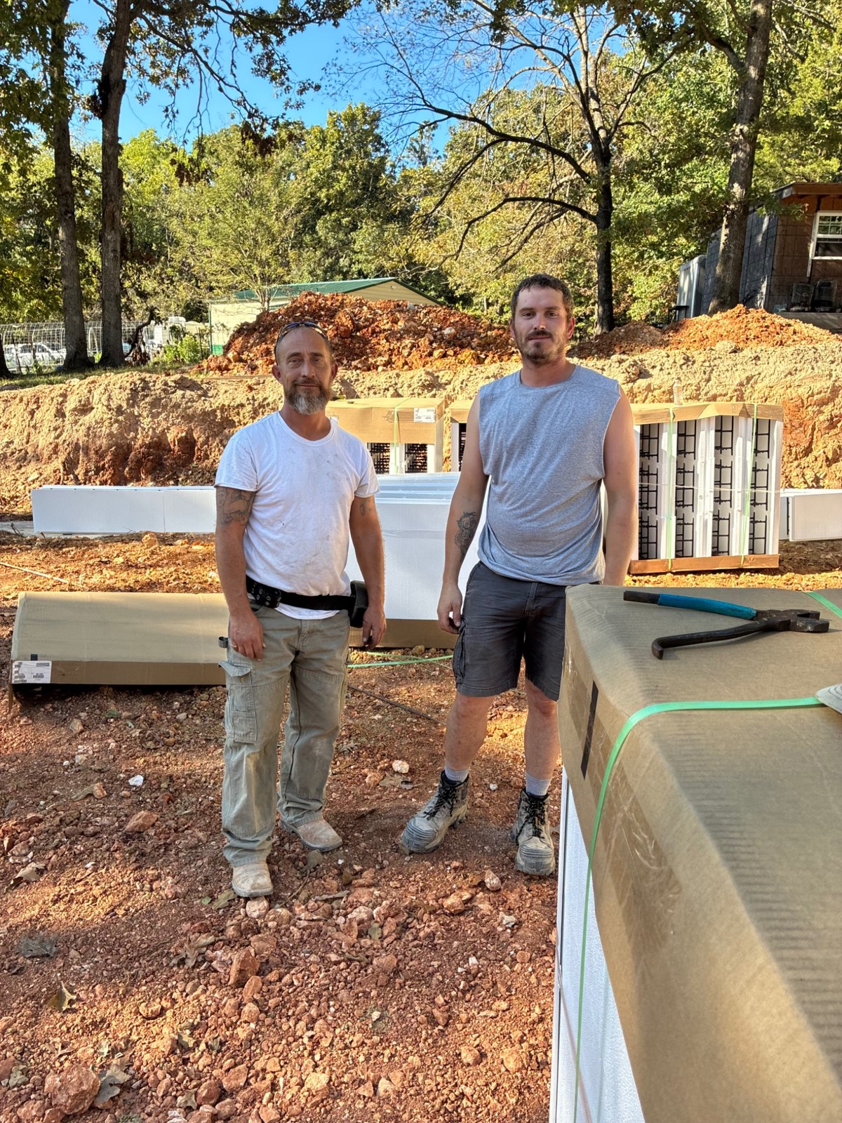 The two men behind J&V Flatwork at a project site